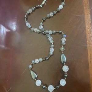 Rose quartz ,labradorite & hematite Necklace